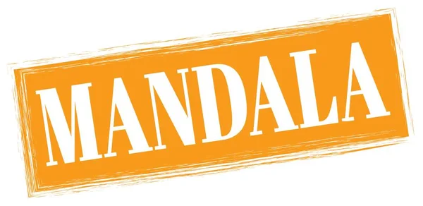 Mandala Text Written Orange Rectangular Angle Stamp Sign — 图库照片