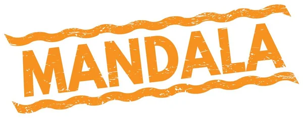 Mandala Text Auf Orangefarbenem Stempelschild — Stockfoto