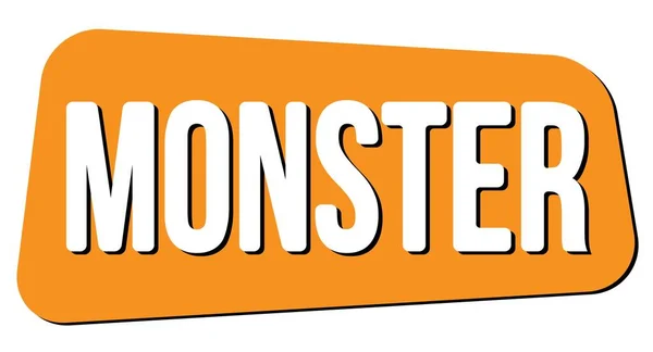 Monster Text Skriven Orange Trapets Stämpel Tecken — Stockfoto