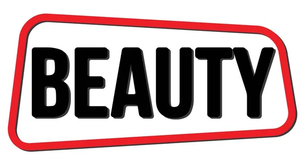 Beauty Text Skriven Röd Svart Trapets Stämpel Tecken — Stockfoto