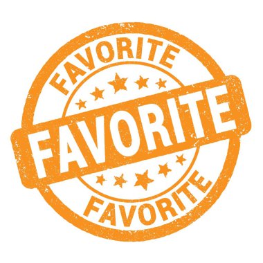 Turuncu grungy işareti üzerine yazılmış FAVORITE metni.