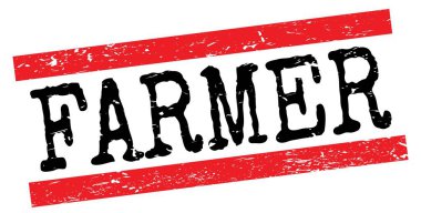 FARMER metni kırmızı-siyah grungy satır işareti üzerine yazılmış.