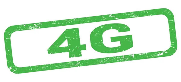 4G文字写在绿色矩形邮票上 — 图库照片