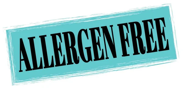 Allergen Free Text Written Blue Black Rectangle Stamp Sign — Stock Fotó
