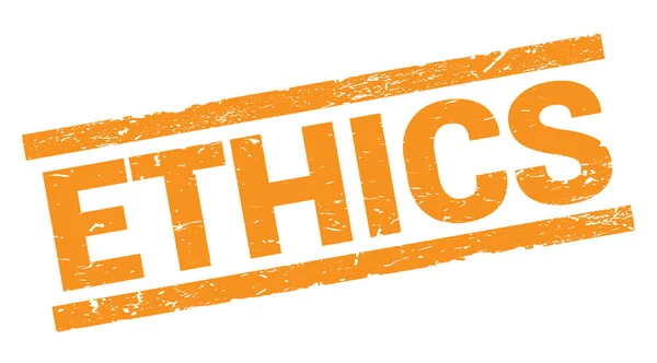 Ethics Text Written Orange Rectangle Stamp Sign — Zdjęcie stockowe