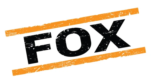 Текст Fox Написан Оранжевом Прямоугольном Штампе — стоковое фото