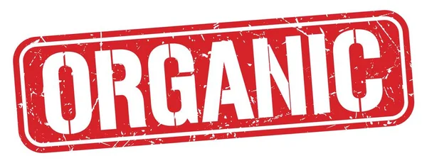 Teks Organic Ditulis Pada Tanda Cap Grungy Merah — Stok Foto