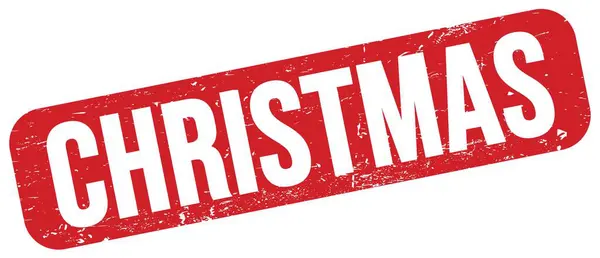 Christmas Text Napsaný Červeném Grungy Razítku — Stock fotografie