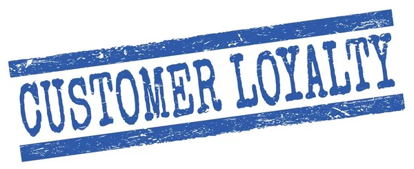 Cliente Loyalty Texto Escrito Azul Grungy Líneas Sello Signo — Foto de Stock