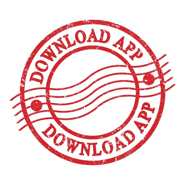 Download App Text Geschrieben Auf Roter Grungy Postmarke — Stockfoto
