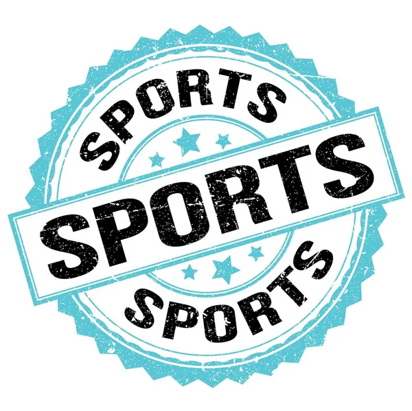Texto Sports Escrito Sinal Carimbo Redondo Azul Preto — Fotografia de Stock