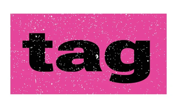 Tag Tekst Geschreven Roze Zwart Grungy Stempel Teken — Stockfoto