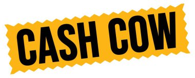 CASH İnek metni turuncu-siyah zig-zag mühür işareti üzerine yazılmış.