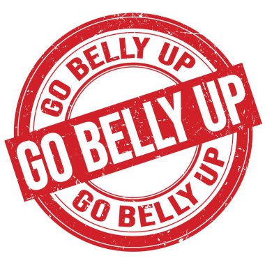 Kırmızı yuvarlak damga işareti üzerine yazılmış Belly Up metni git