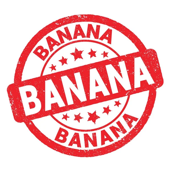Text Banánu Napsaný Červeném Grungy Razítku — Stock fotografie