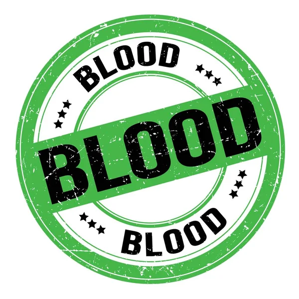 Sangue Testo Scritto Verde Nero Rotondo Grungy Timbro Segno — Foto Stock
