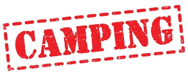 Camping Text Auf Rotem Strich Stempel Zeichen Geschrieben — Stockfoto