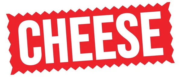 Cheese Text Written Red Zig Zag Stamp Sign — Stock Photo, Image