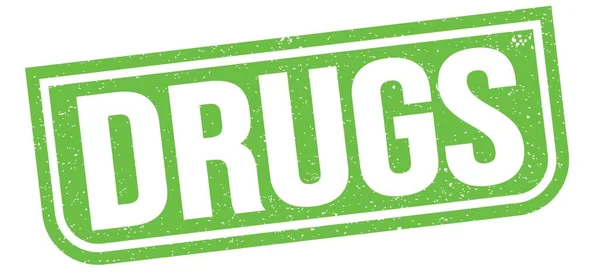 Drogas Texto Escrito Verde Signo Sello Grungy —  Fotos de Stock