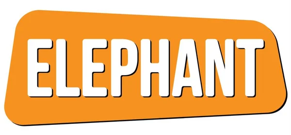 Elephant Text Napsaný Oranžovém Lichoběžníkovém Razítku — Stock fotografie