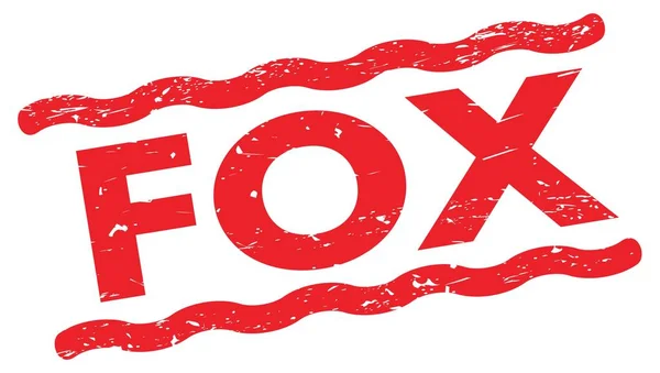 Fox Texto Escrito Líneas Rojas Signo Sello — Foto de Stock