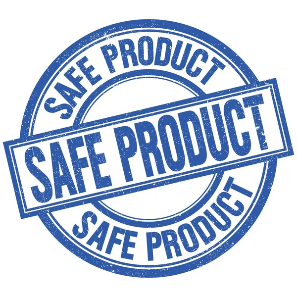Bezpieczny Produkt Tekst Napisany Niebieskim Okrągłym Znaku Znaczka — Zdjęcie stockowe