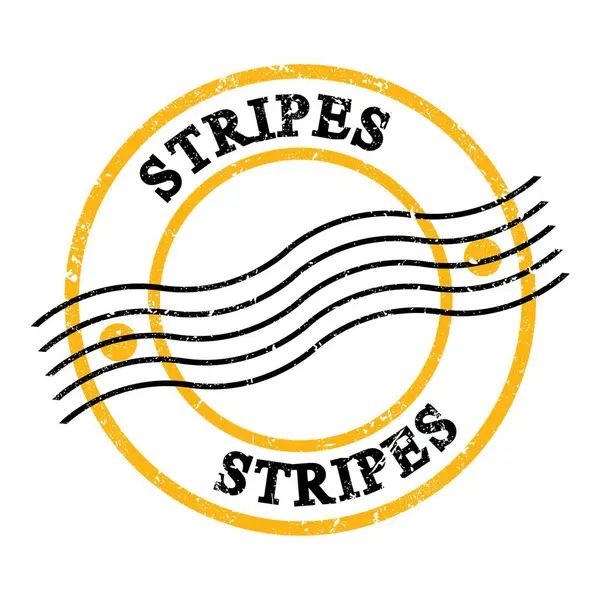 Stripes Teks Yang Ditulis Pada Cap Pos Kuning Hitam Grungy — Stok Foto