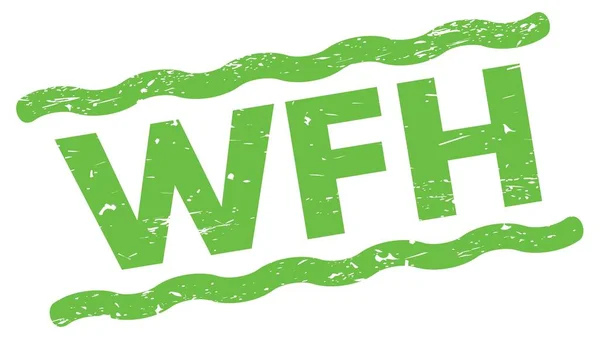 Wfh Szöveg Zöld Vonalak Bélyegzőtáblájára Írva — Stock Fotó