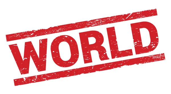 World Text Written Red Rectangle Stamp Sign — Stok fotoğraf