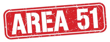 AREA 51 text written on red grungy stamp sign.