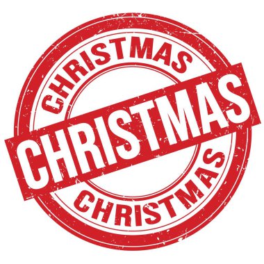 Kırmızı yuvarlak grungy işareti üzerine yazılmış Noel metni