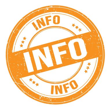 Turuncu yuvarlak grungy işareti üzerine yazılmış INFO metni