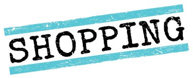 Alışveriş metni mavi-siyah grungy satır işareti üzerine yazılmış.