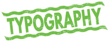 TYPOGRAPHY metin yeşil satır işareti üzerine yazılmış.