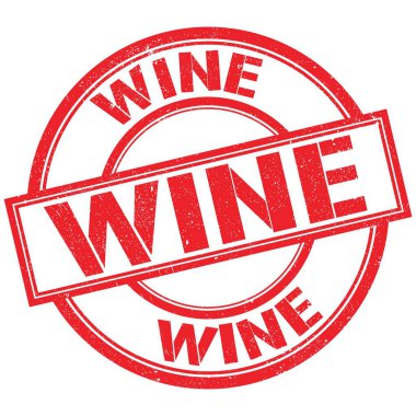 Kırmızı yuvarlak pul işareti üzerine yazılmış şarap metni