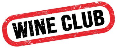 Şarap Kulübü, kırmızı-siyah dikdörtgen mühür işareti üzerine metin.