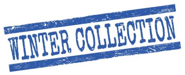 Kış Koleksiyonu mavi grungy satır işareti üzerine yazılmış metin.