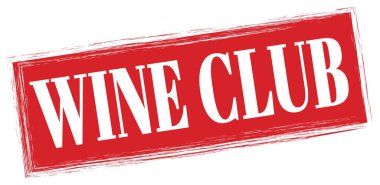 Kırmızı dikdörtgen damga işareti üzerine yazılmış şarap kulübü metni.