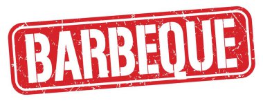Kırmızı grungy işareti üzerine yazılmış Barbeque metin.