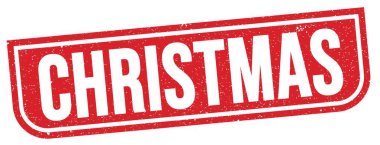 Kırmızı grungy mühür işareti üzerine yazılmış Noel metni.