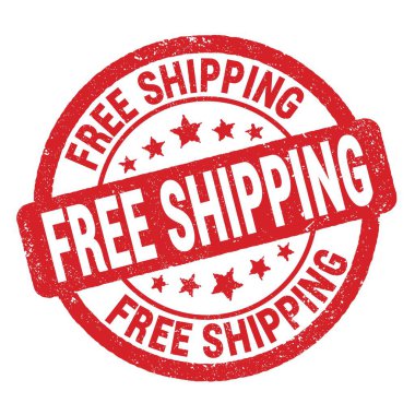FREE SHIPPING text written on red grungy stamp sign.