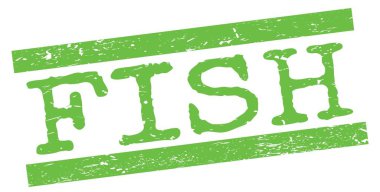 Yeşil grungy satır işareti üzerine yazılmış FISH metni.