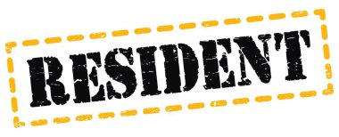 Sarı-siyah pano işareti üzerine yazılmış İkâmet metni.