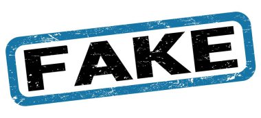 Mavi-siyah dikdörtgen mühür işareti üzerine yazılmış sahte metin.