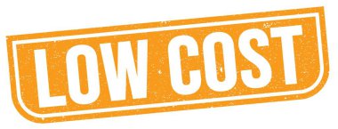 Düşük maliyetli metin turuncu grungy mühür işareti üzerine yazılmış.