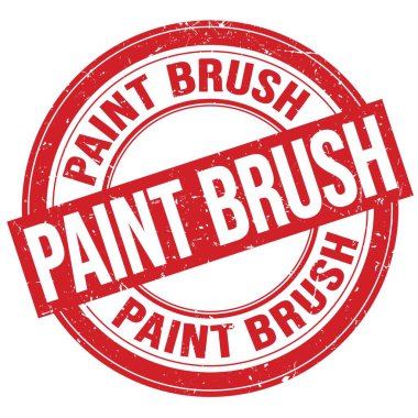 Kırmızı yuvarlak grungy mühür işareti üzerine yazılmış boya BRUSH metni