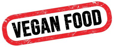 VEGAN Gıda, kırmızı-siyah dikdörtgen işareti üzerine metin.