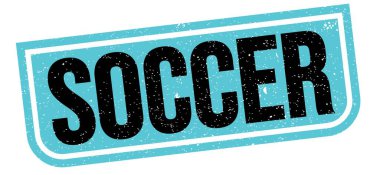 SOCCER metin mavi-siyah grungy işareti üzerine yazılmış.