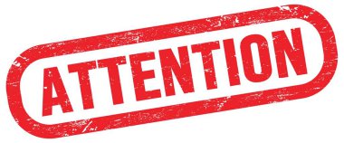 ATTENTION, kırmızı dikdörtgen mühür işareti üzerinde metin.