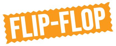 Turuncu zig-zag mühür işareti üzerine yazılmış FLIP-FLOP metni.